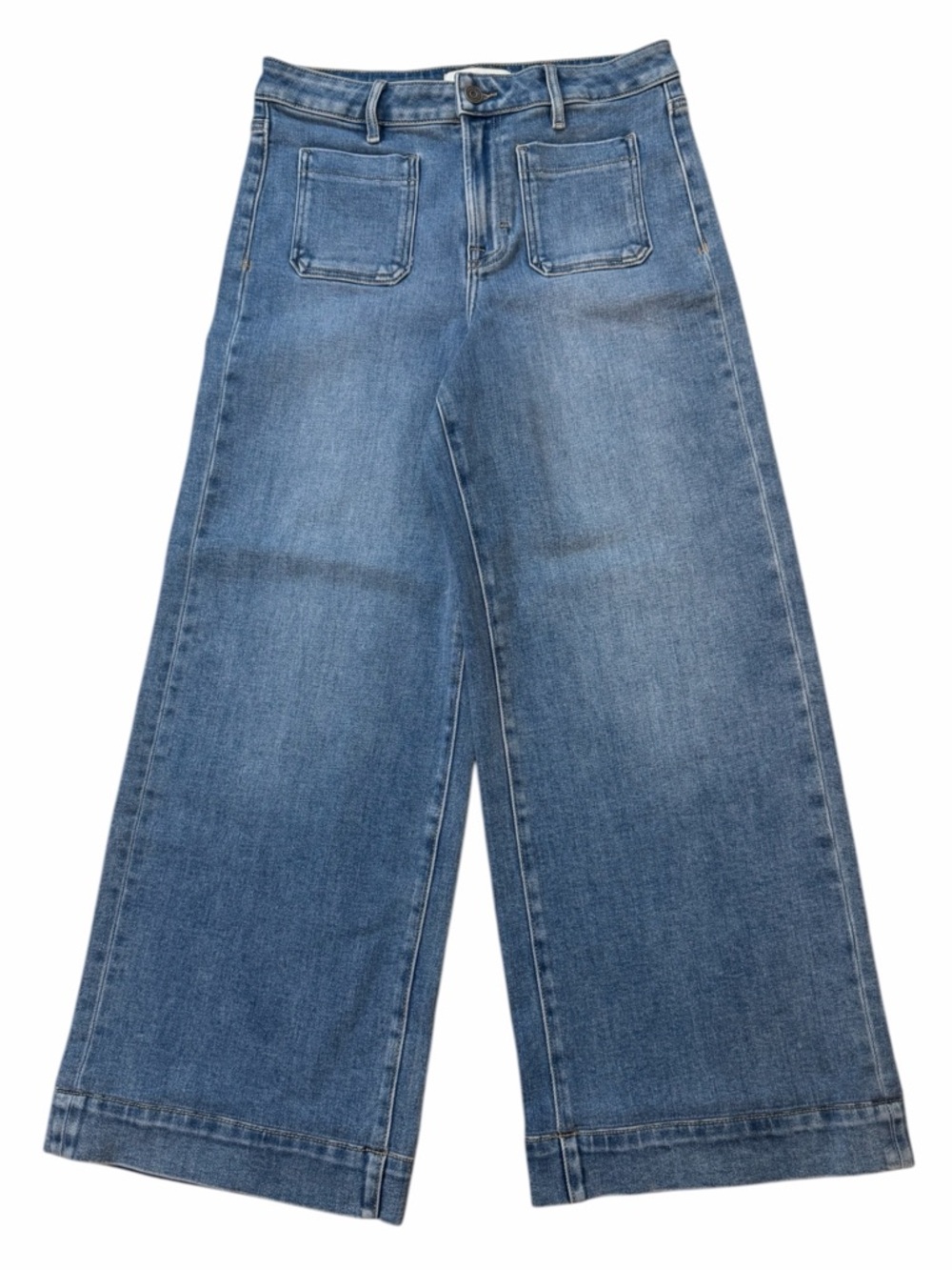 Hidden Wide Leg High-Rise Blue Jeans